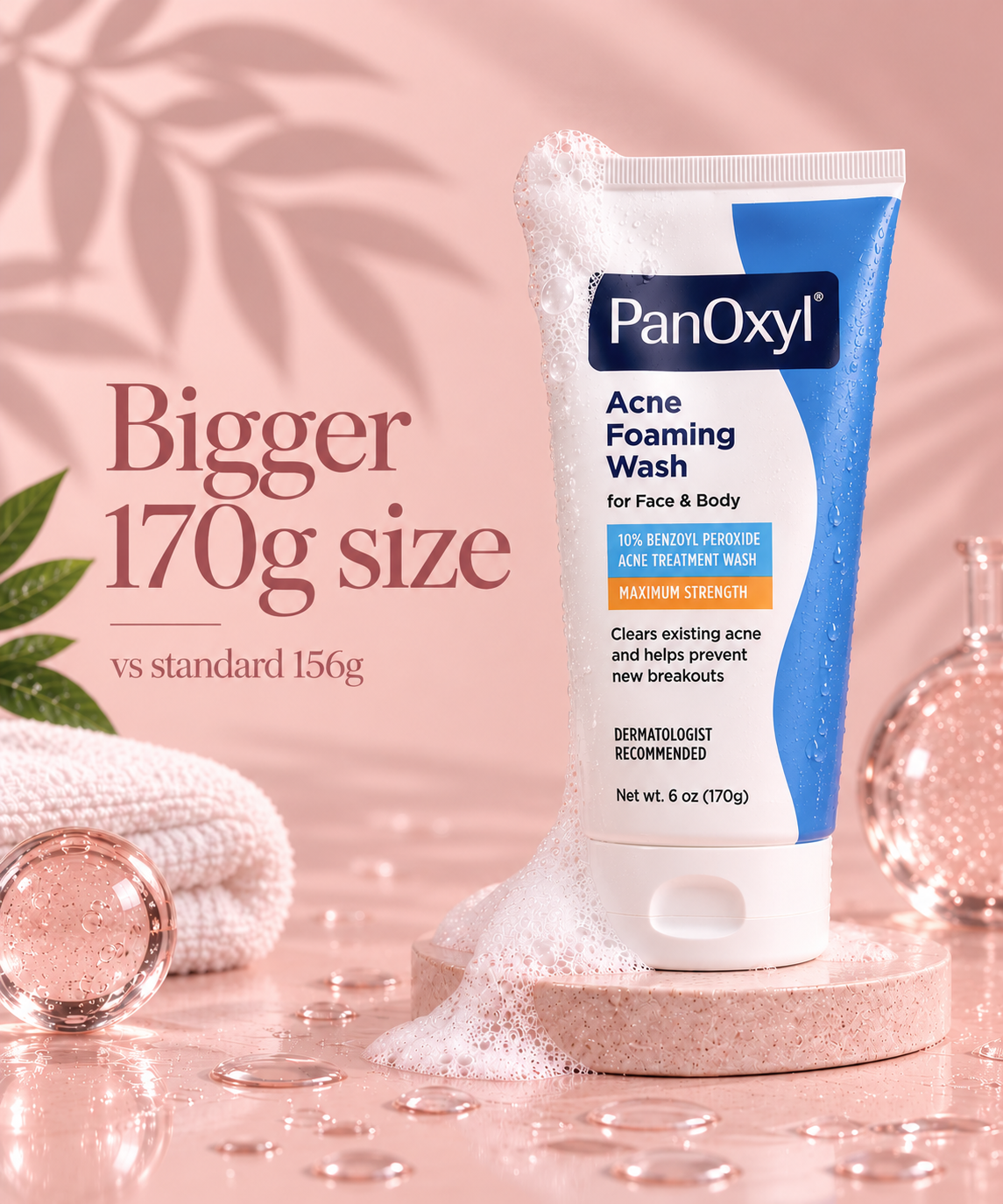 PanOxyl Acne Wash 170g
4% Creamy OR 10% Foaming